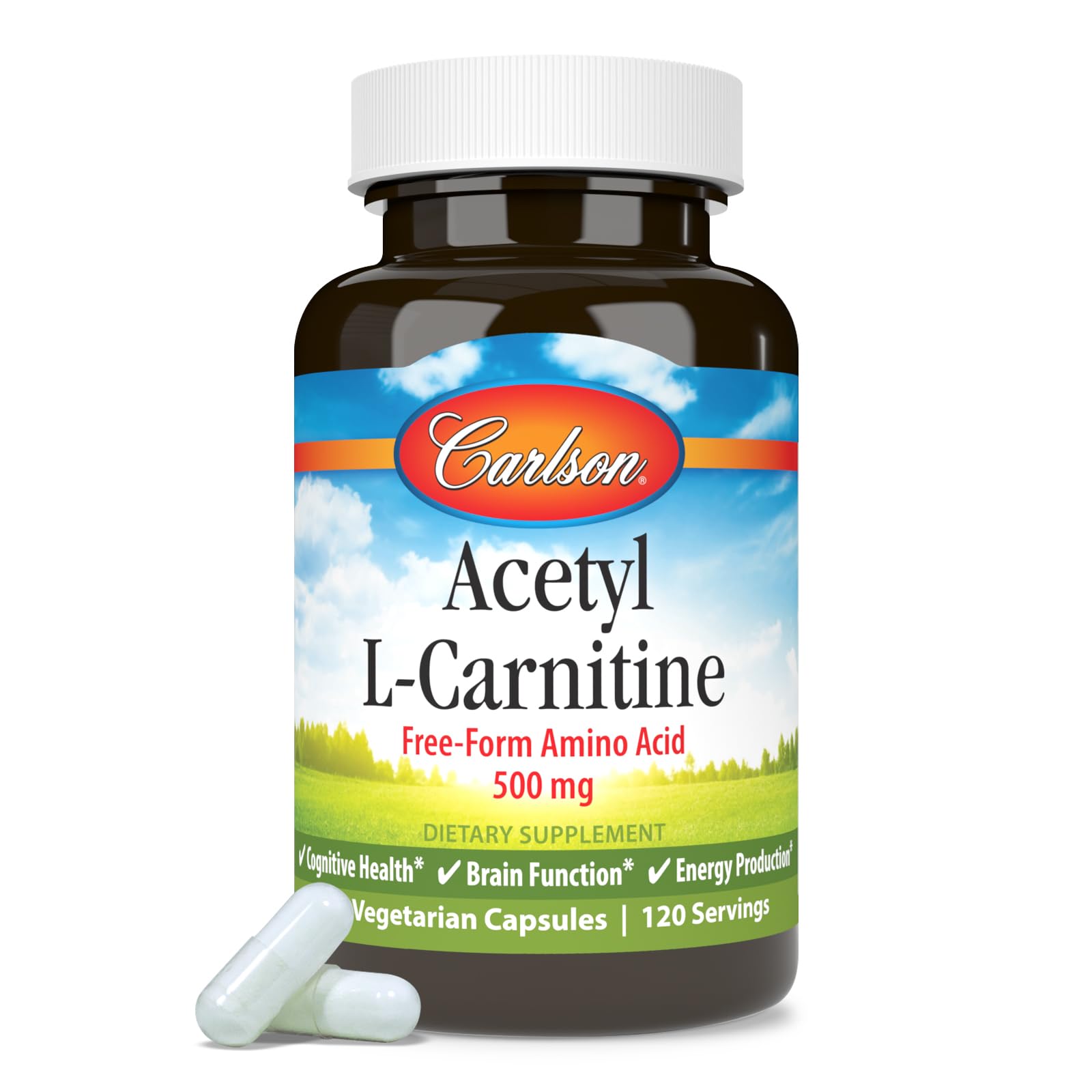 Carlson Acetil-L-Carnitina 500 mg, cápsulas, calidad y potencia garantizadas.
