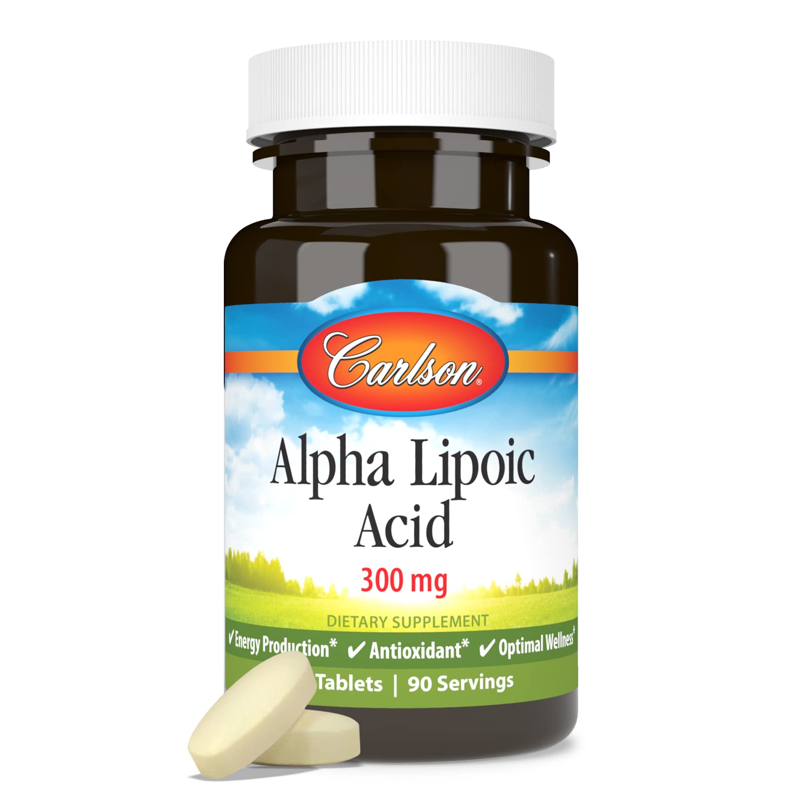 Carlson acido alfa lipoico 300 mg, dosis de 300 mg para energía diaria
