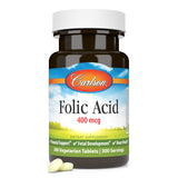Carlson ácido fólico 400 mcg, caja-empaque, potencia y calidad garantizadas