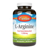 Carlson L-Arginina 675 mg: botella con cápsulas, fácil de incorporar a tu rutina diaria.