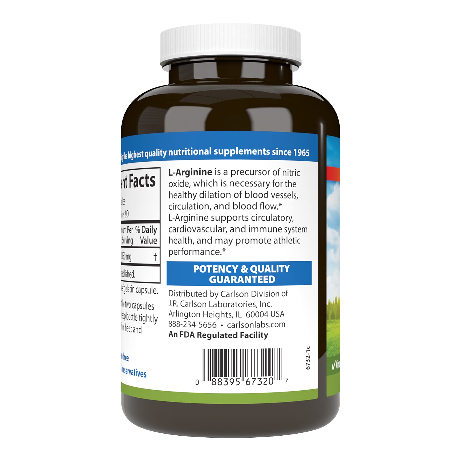 Carlson L-Arginina 675 mg: cápsulas pequeñas y suaves, fáciles de tragar.