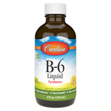 Carlson B-6 líquido frasco frente muestra la botella y su etiqueta clara para energía