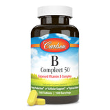 Carlson B Compleet 50: envase compacto para uso diario de vitaminas B.