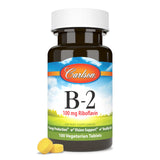 Carlson B-2 riboflavina 100 mg, tabletas con agua, ingestión rápida y conveniente