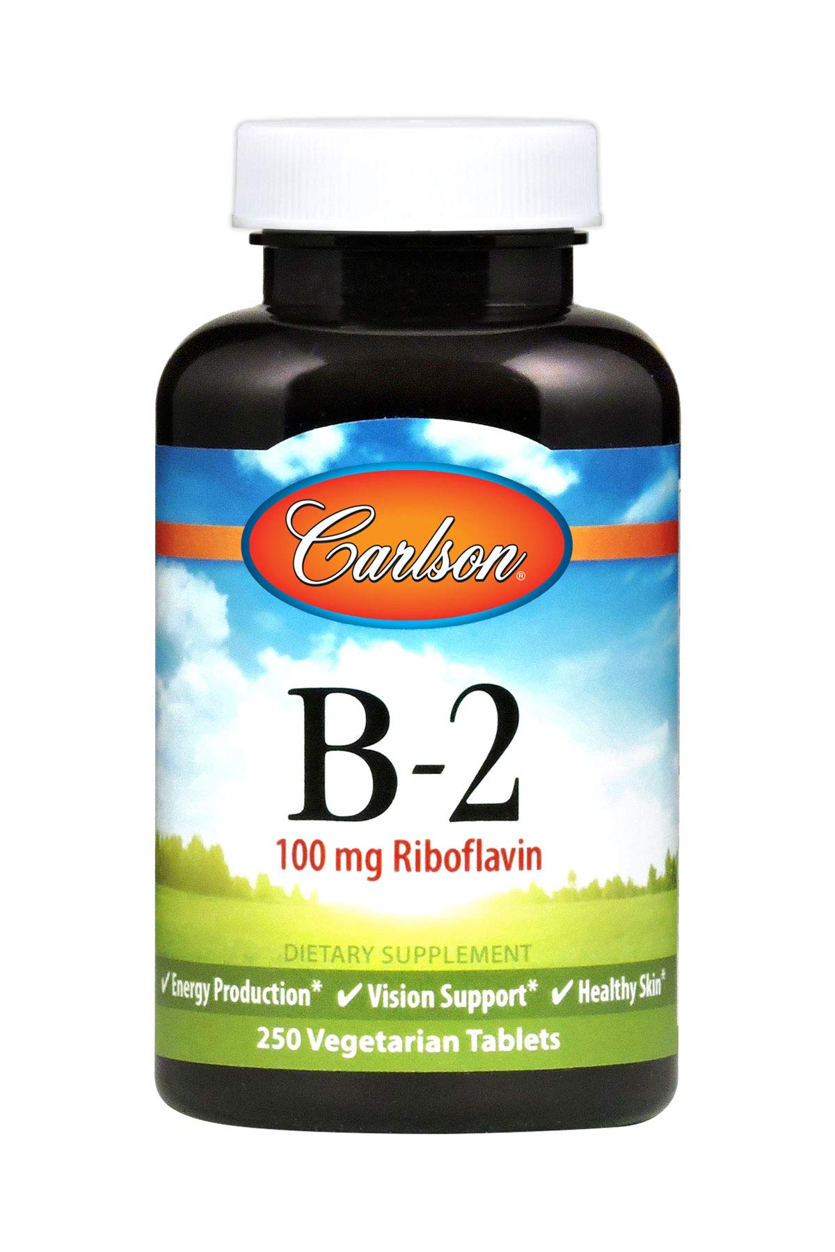 Carlson B-2 Riboflavina: vertido de la botella para energía diaria.