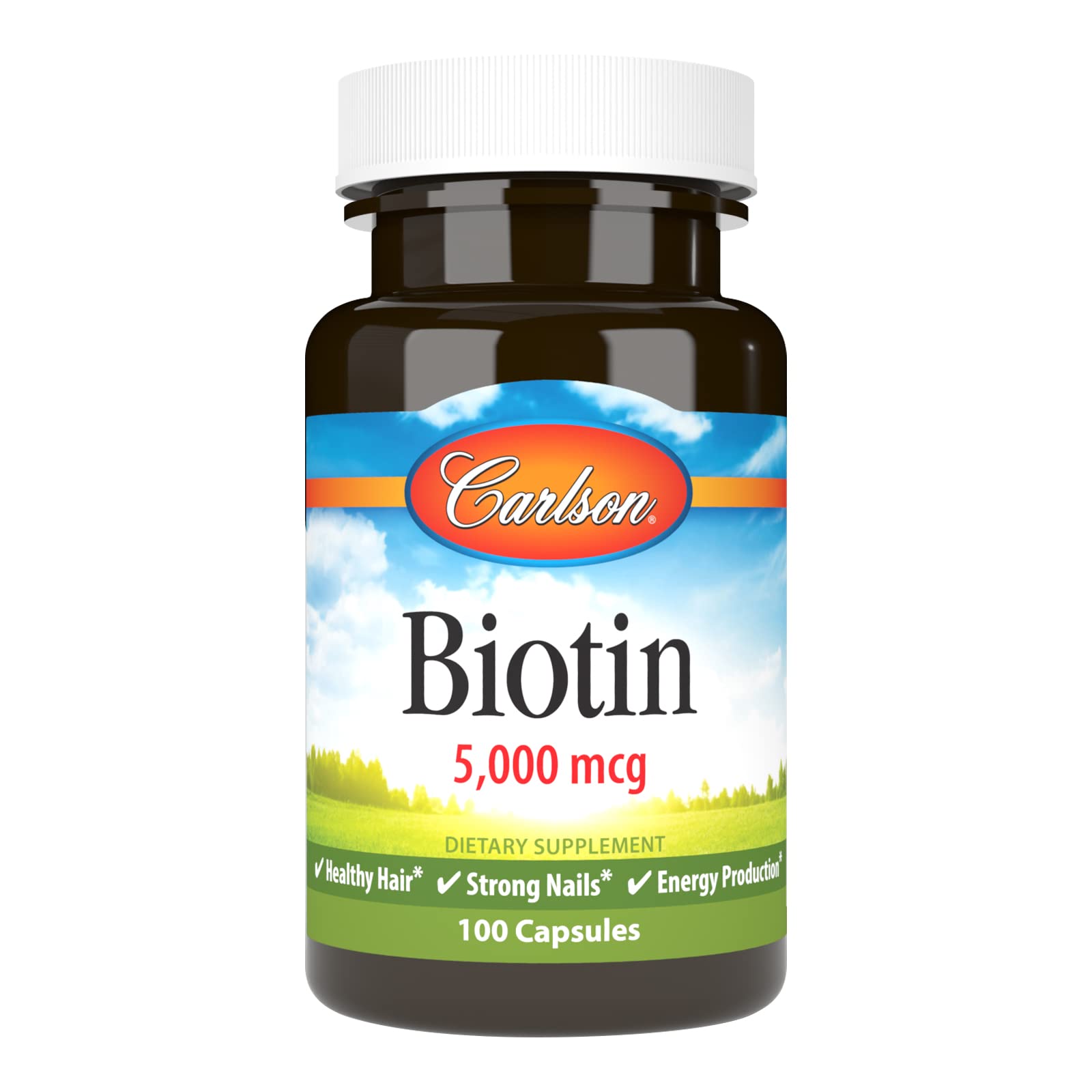 Carlson Biotina 5000mcg - cabello saludable para un look radiante.