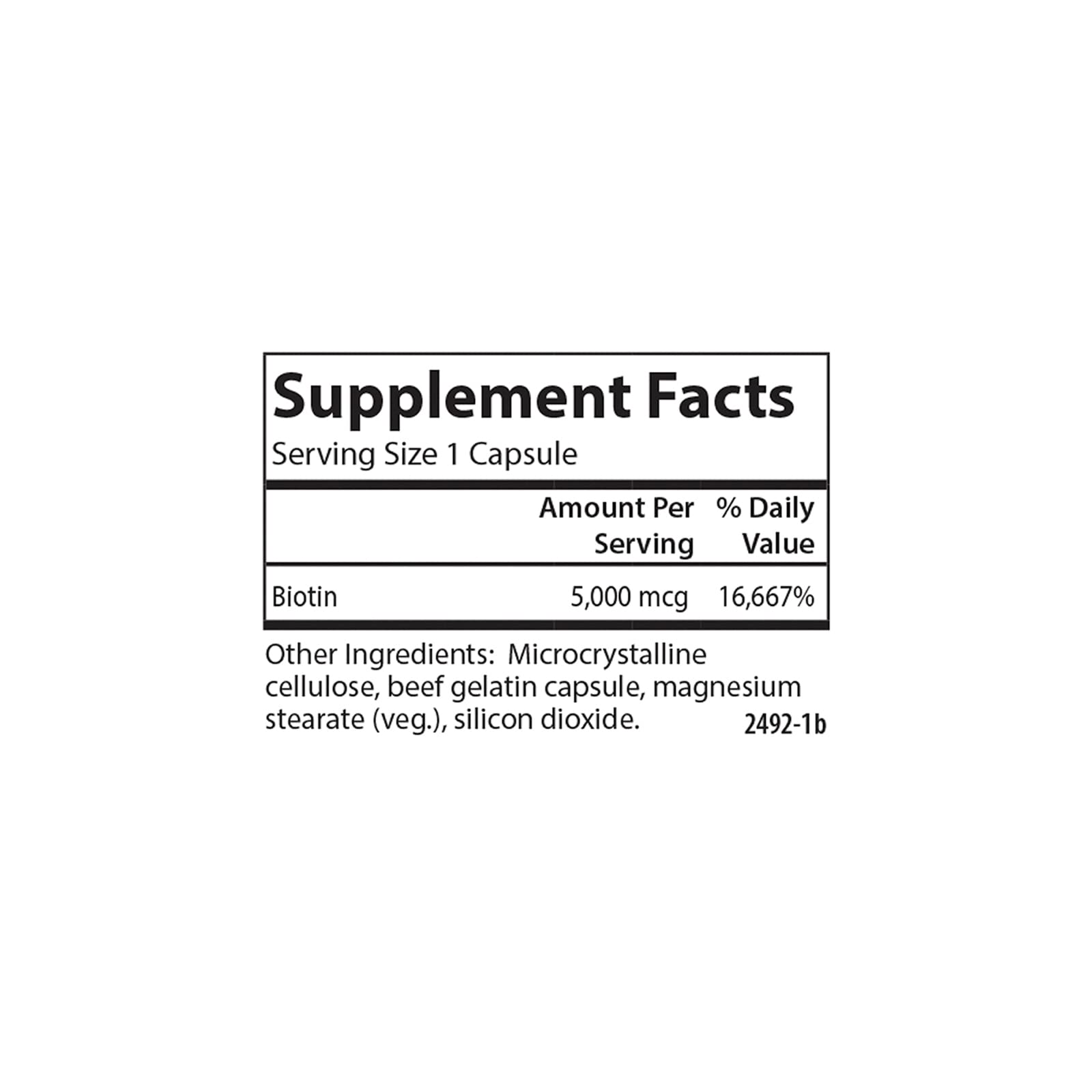 Carlson Biotina 5000mcg - cápsula diaria fácil de incorporar.