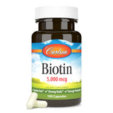Carlson Biotina 5000mcg - fórmula hidrosoluble para absorción eficiente.