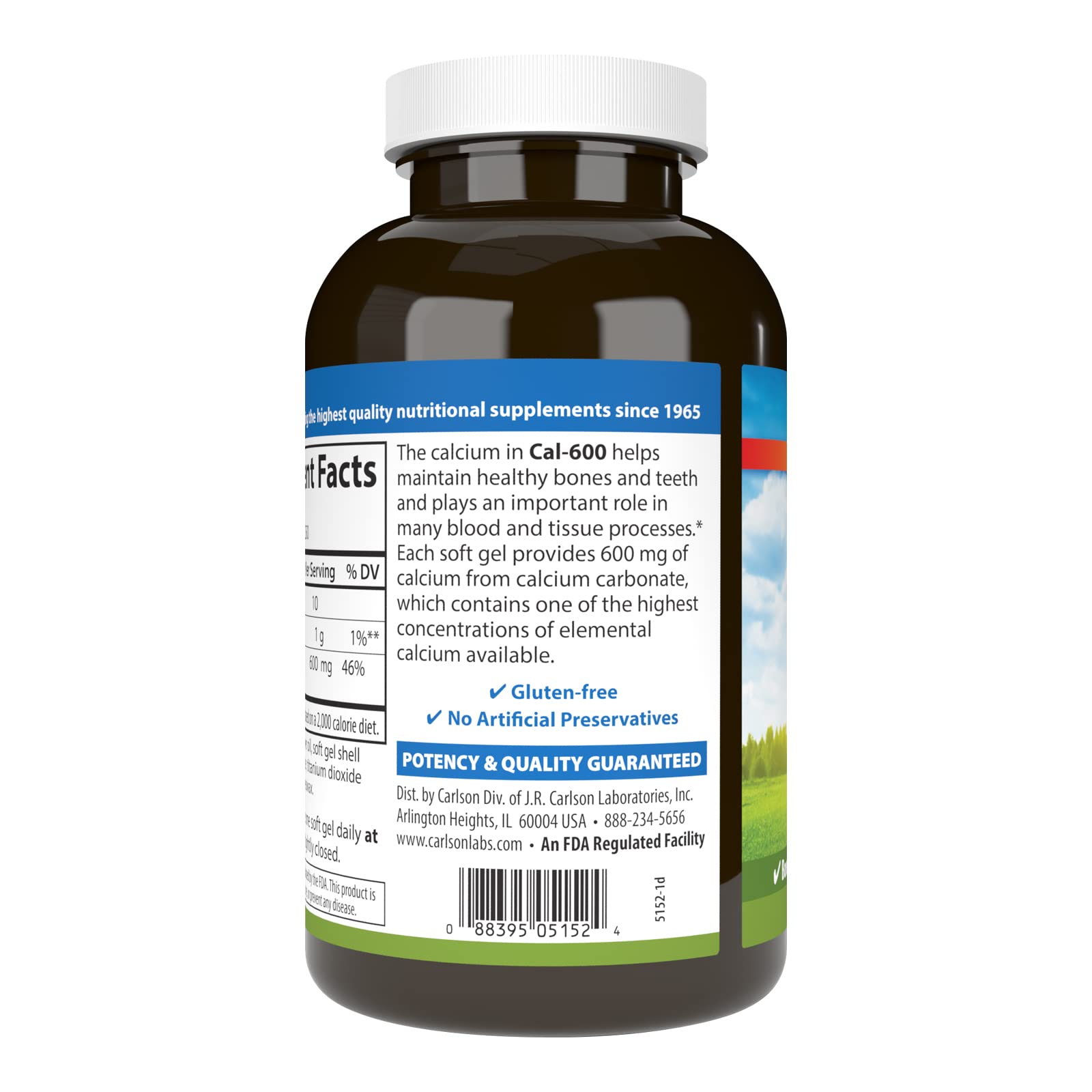 Carlson Cal-600, uso familiar, complemento para la salud de la familia.