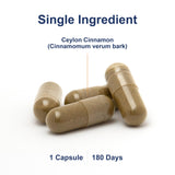 Carlson Canela Ceilán 500 mg, cápsulas visibles que inspiran uso diario.