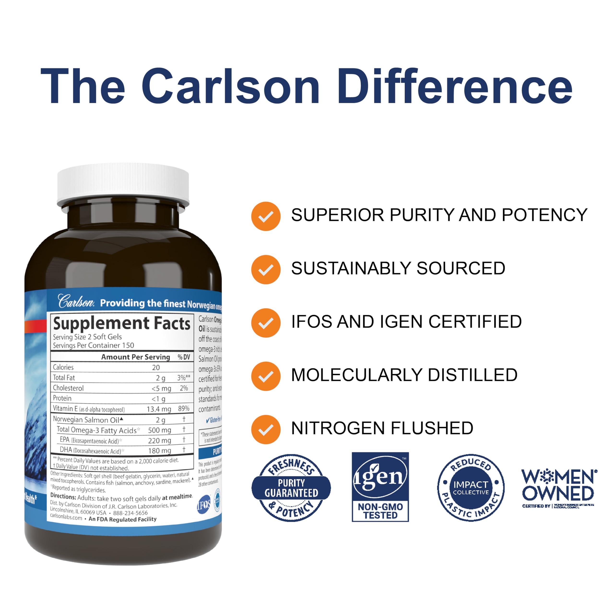 Carlson capsulas blandas 300, dosis conveniente diaria