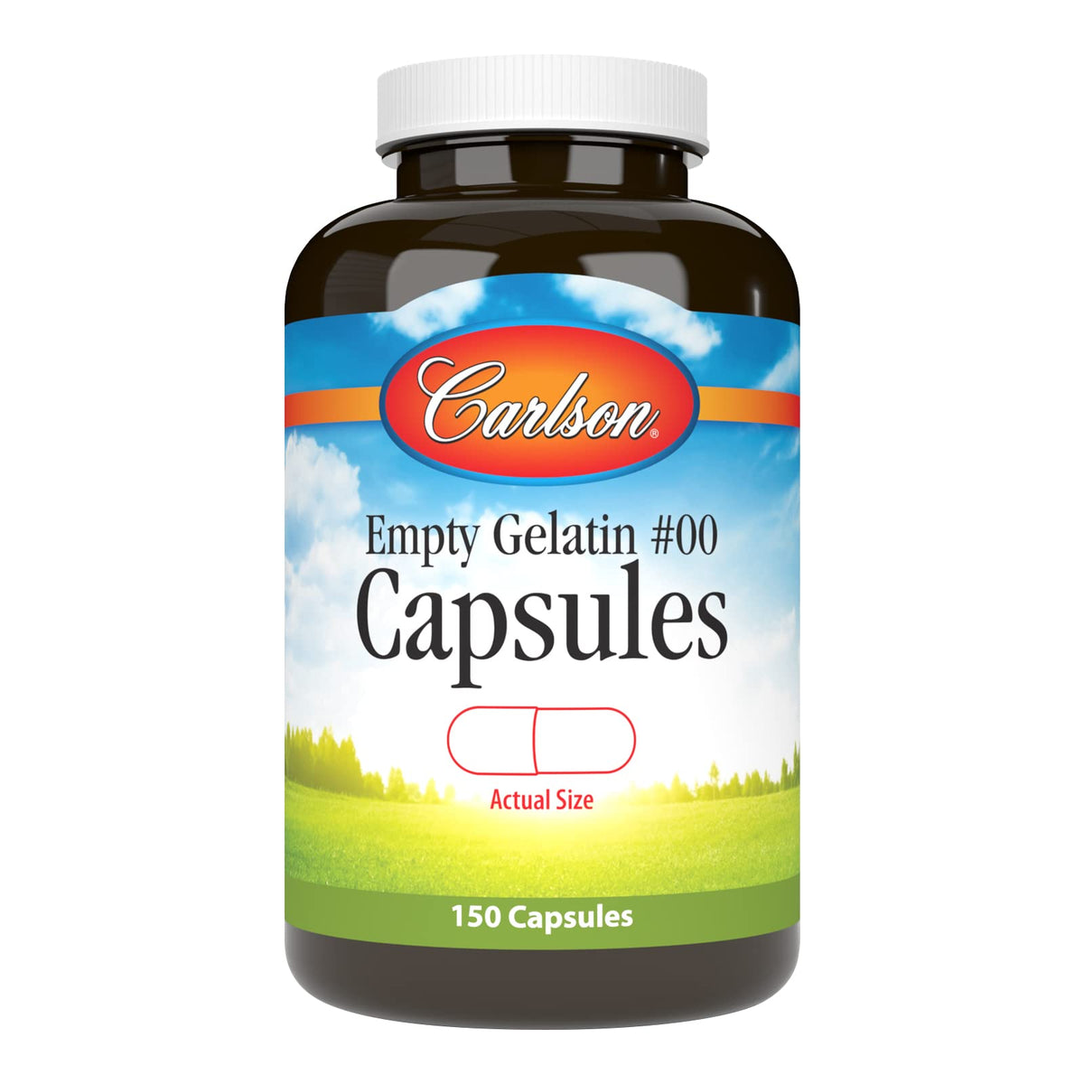 Carlson cápsulas gelatina vacía #00, fáciles de separar para rellenar con tus ingredientes.