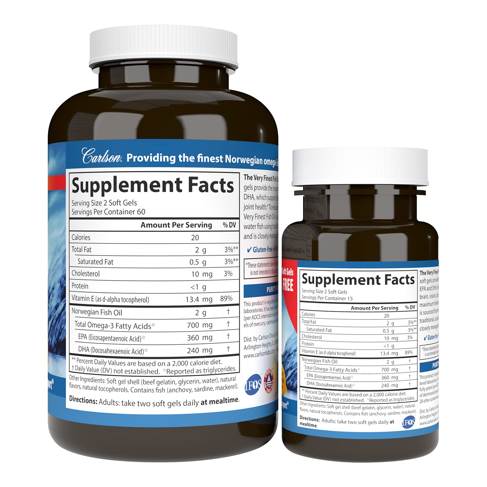 Carlson cápsulas omega-3 700 mg: consumo diario para salud general.