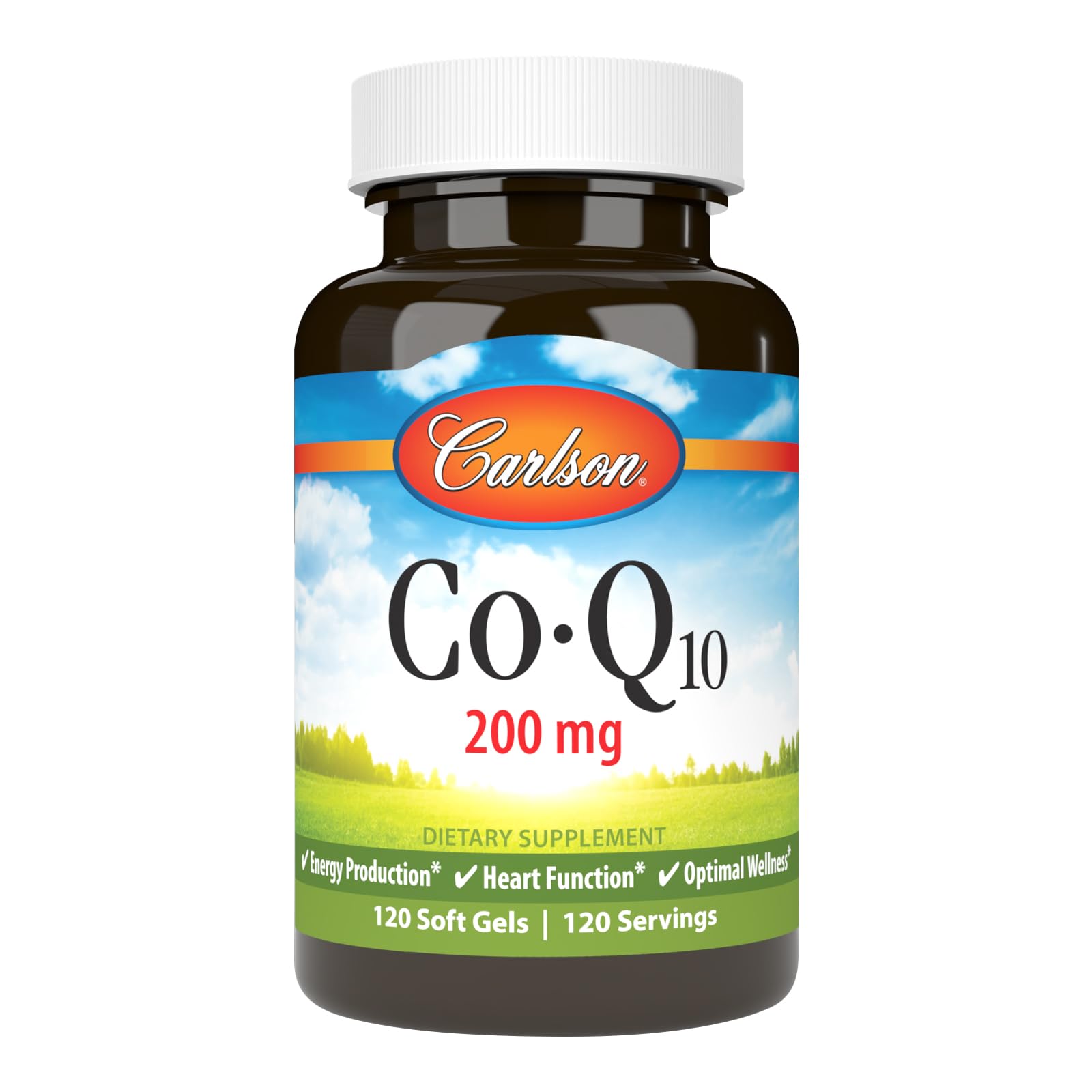 Carlson Coenzima Q10 en botella, apoyo a la energía diaria