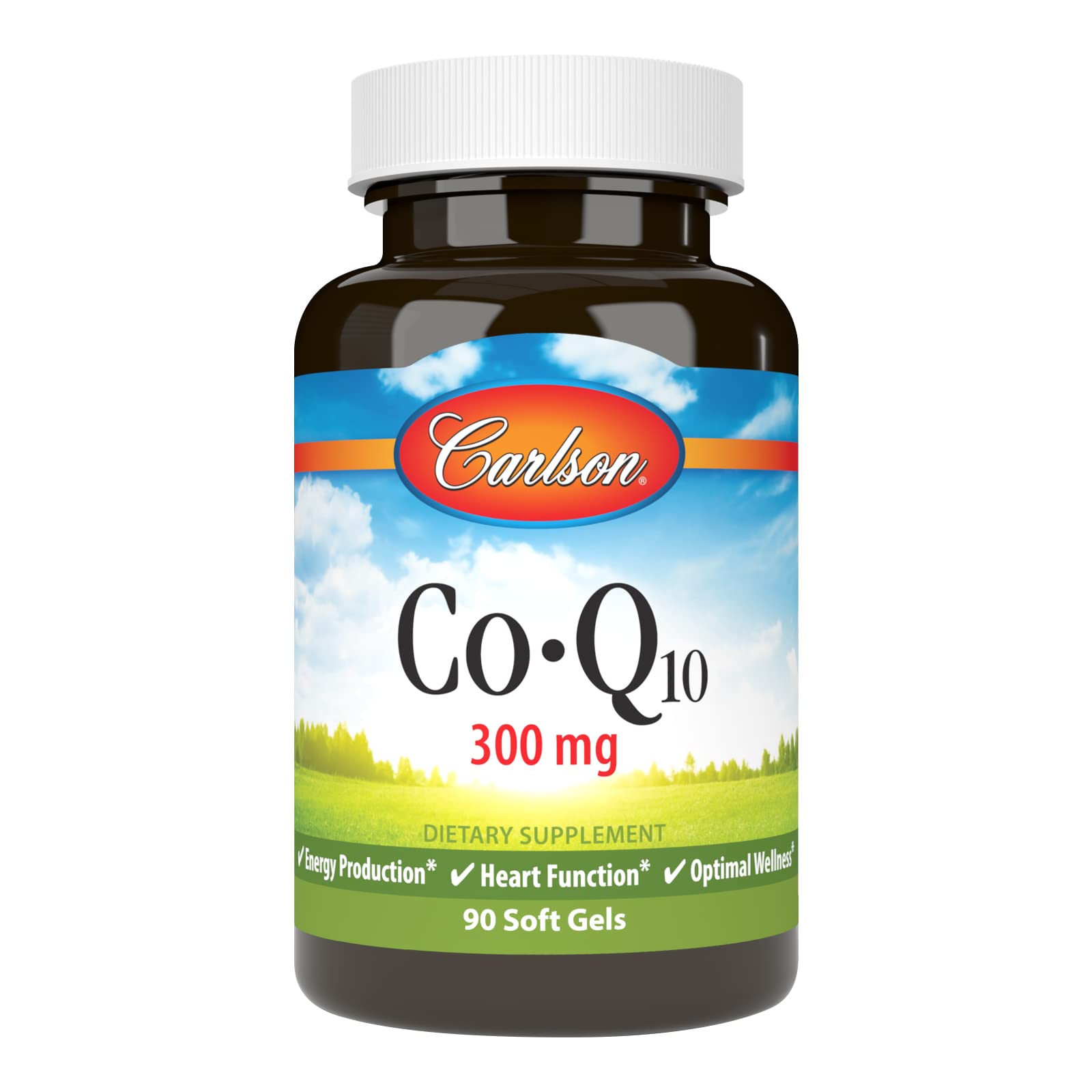Carlson CoQ10 300 mg, cápsulas blandas en bote, apoyo a la energía diaria