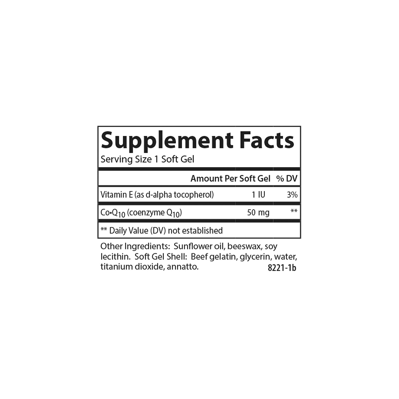 Dosis diaria de 50 mg Carlson CoQ10 para energía sostenida
