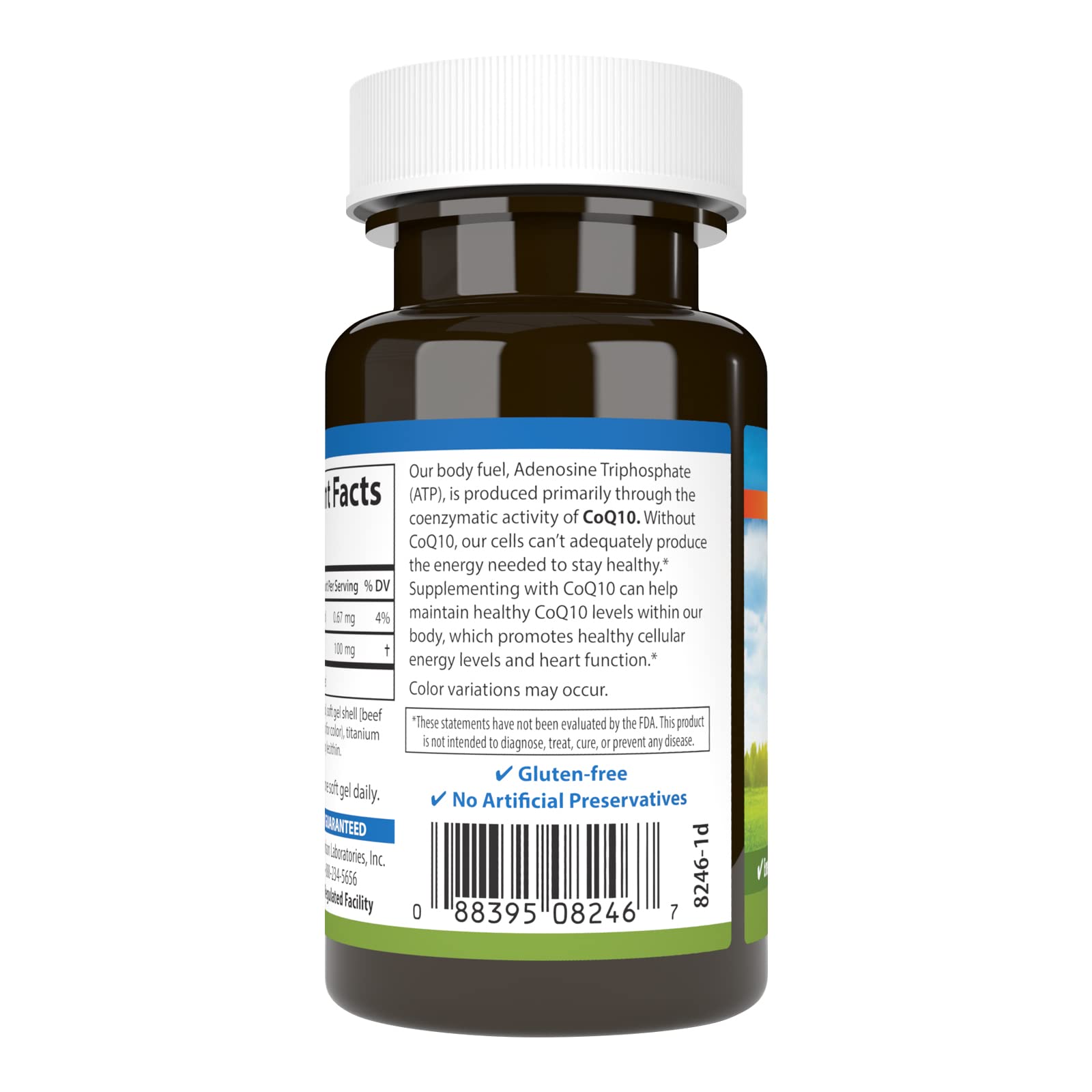 Etiqueta de Carlson CoQ10 100 mg para claridad de dosis