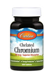 Carlson cromio quelatado 200 mcg – frasco de tabletas para metabolismo saludable.