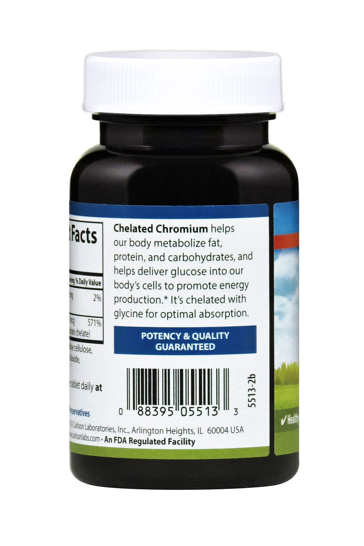 Carlson cromio quelatado 200 mcg – pastillas visibles para uso diario.