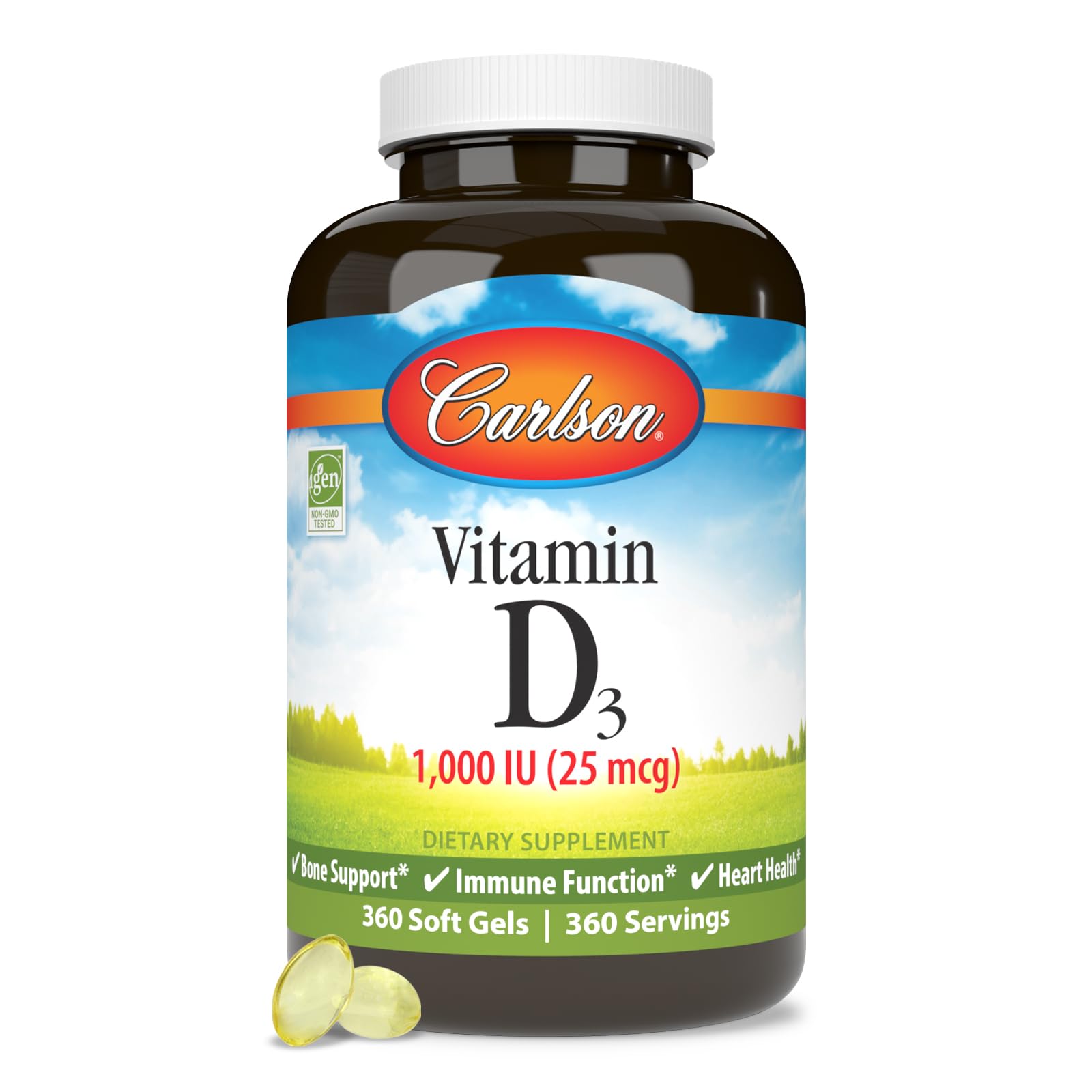 Dosis diaria de Carlson D3 para la salud ósea.
