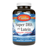 Botella Carlson Super DHA Lutein, enfoque en el envase y la frescura
