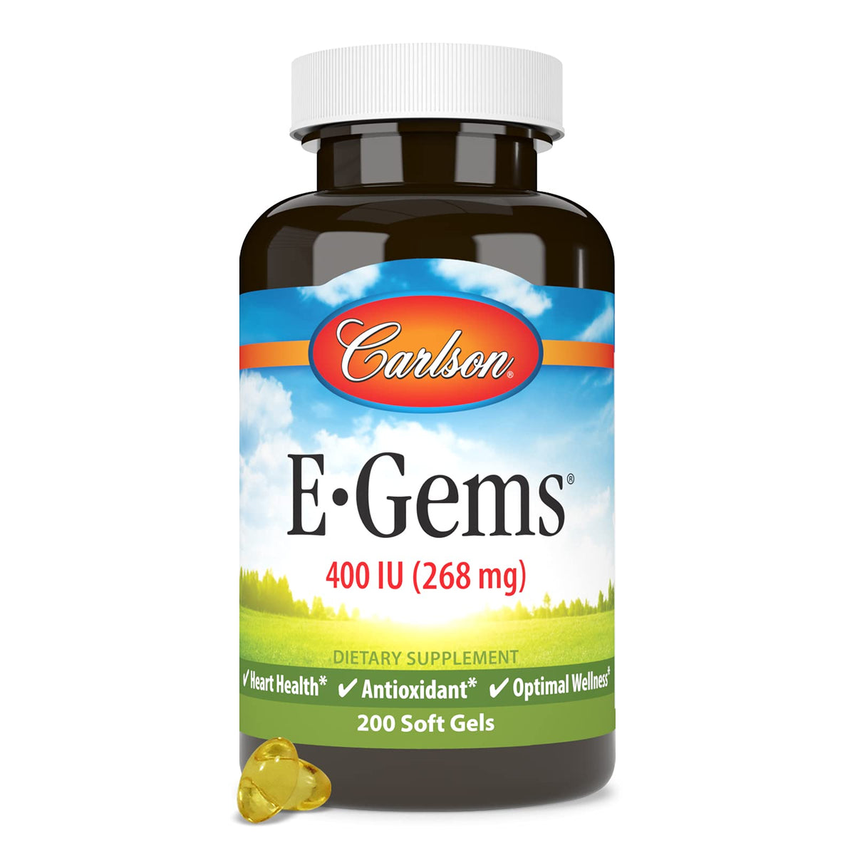 Carlson E-Gems botellas cápsulas suaves 400 UI para bienestar diario