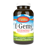 Carlson E-Gems Elite, botella de cápsulas para bienestar diario.