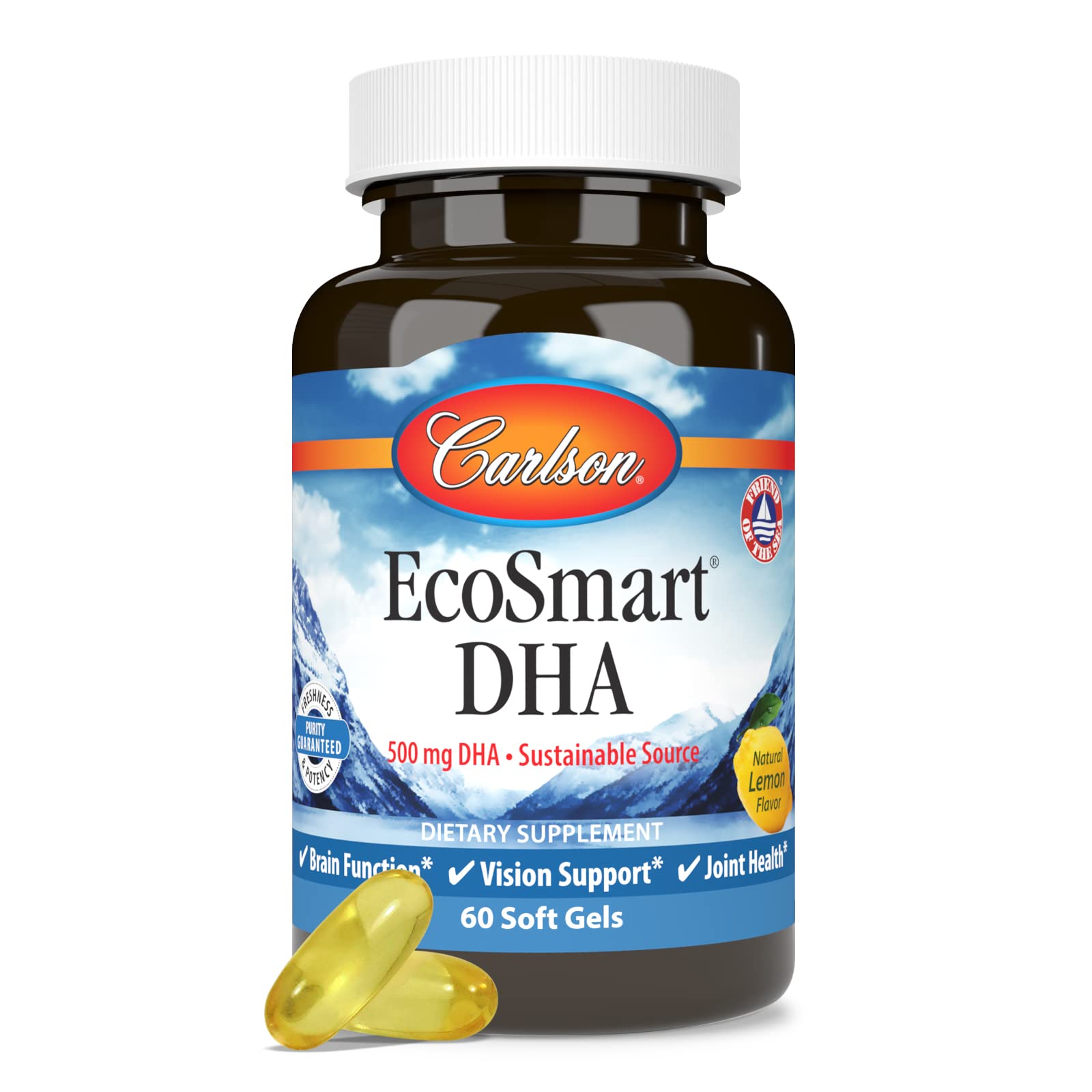Carlson EcoSmart DHA 500, vertido de la botella para consumo diario