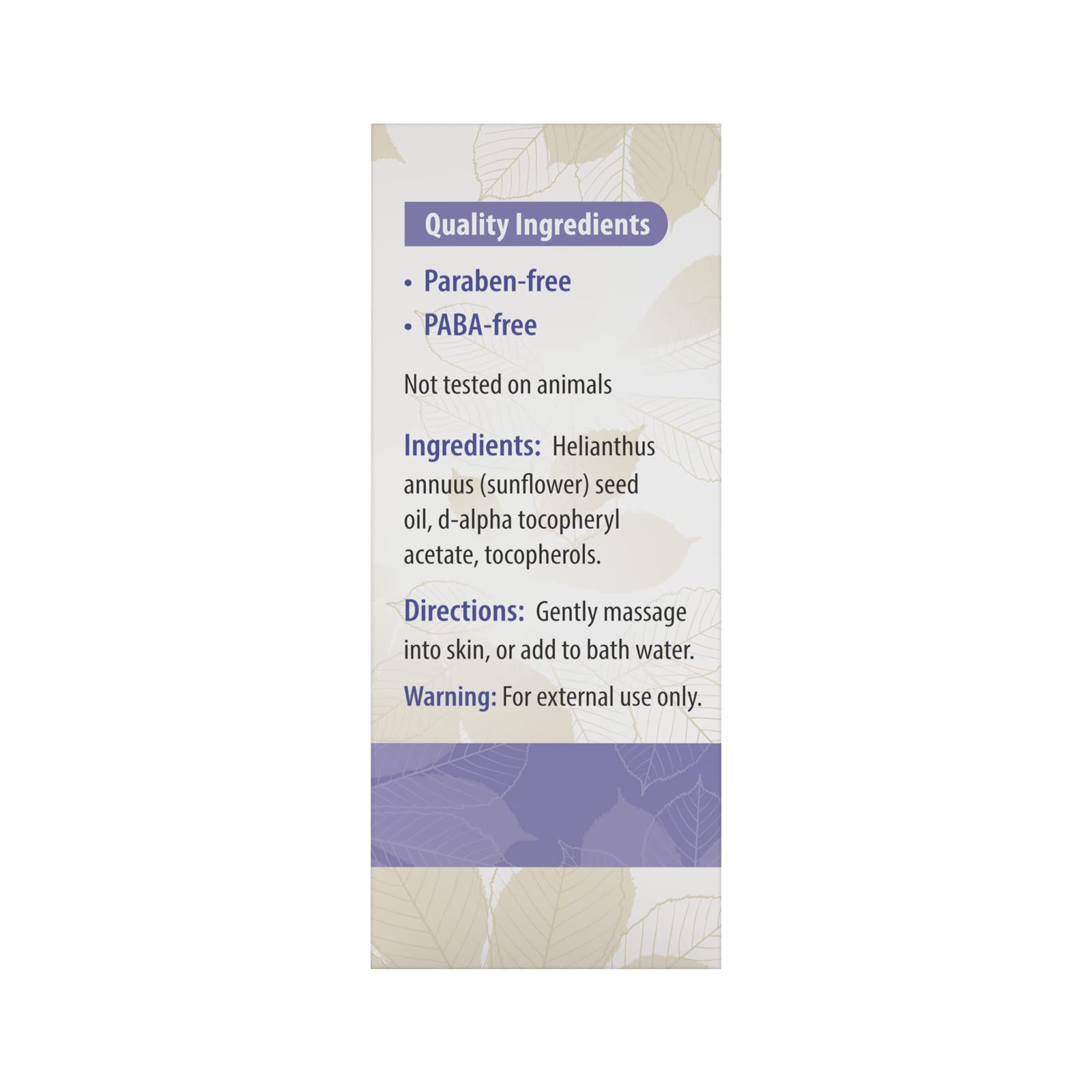 Etiqueta limpia de Carlson E-Gem Oil Drops, ingredientes claros