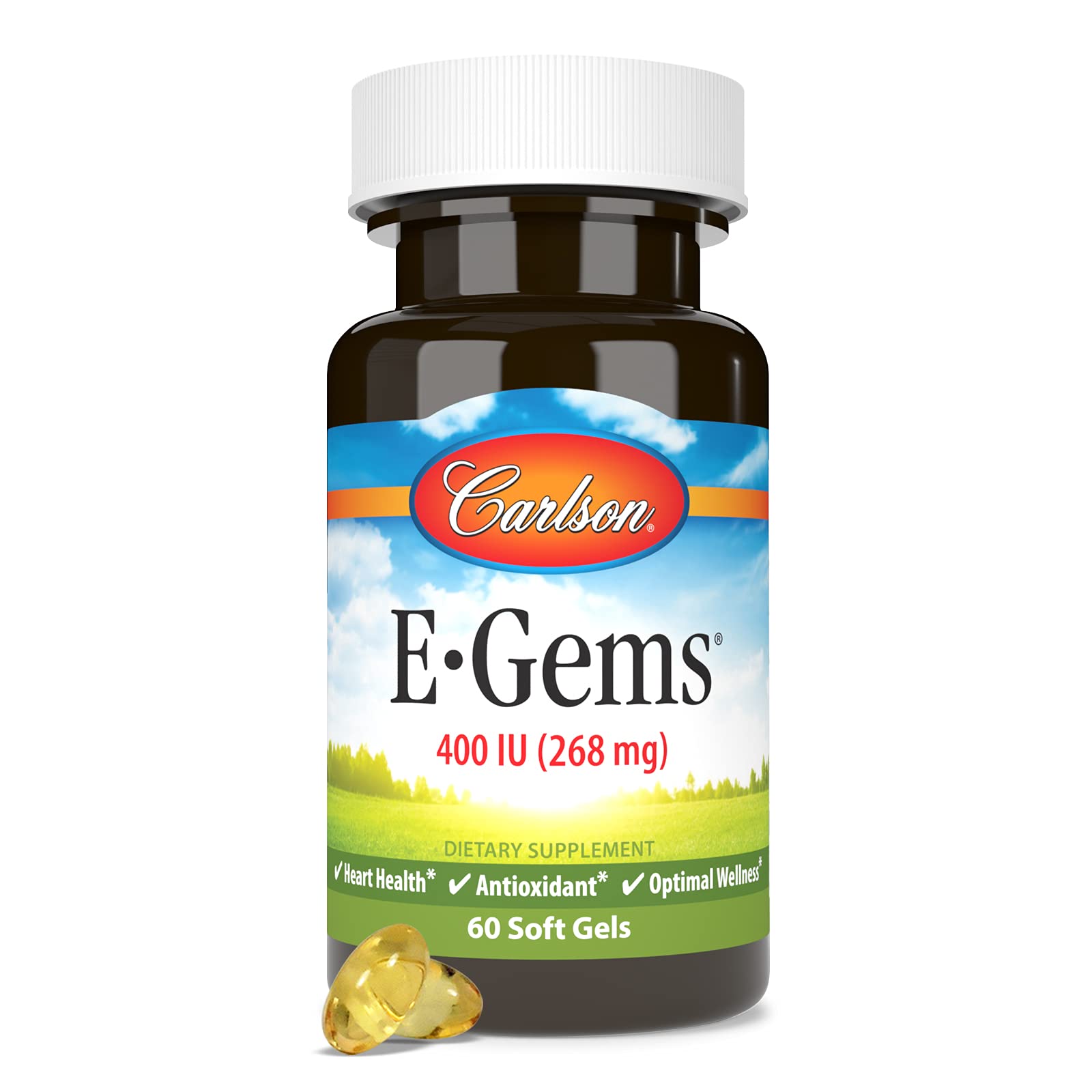 Capsulas blandas de Carlson E-Gems sobre la mesa, listas para uso diario.