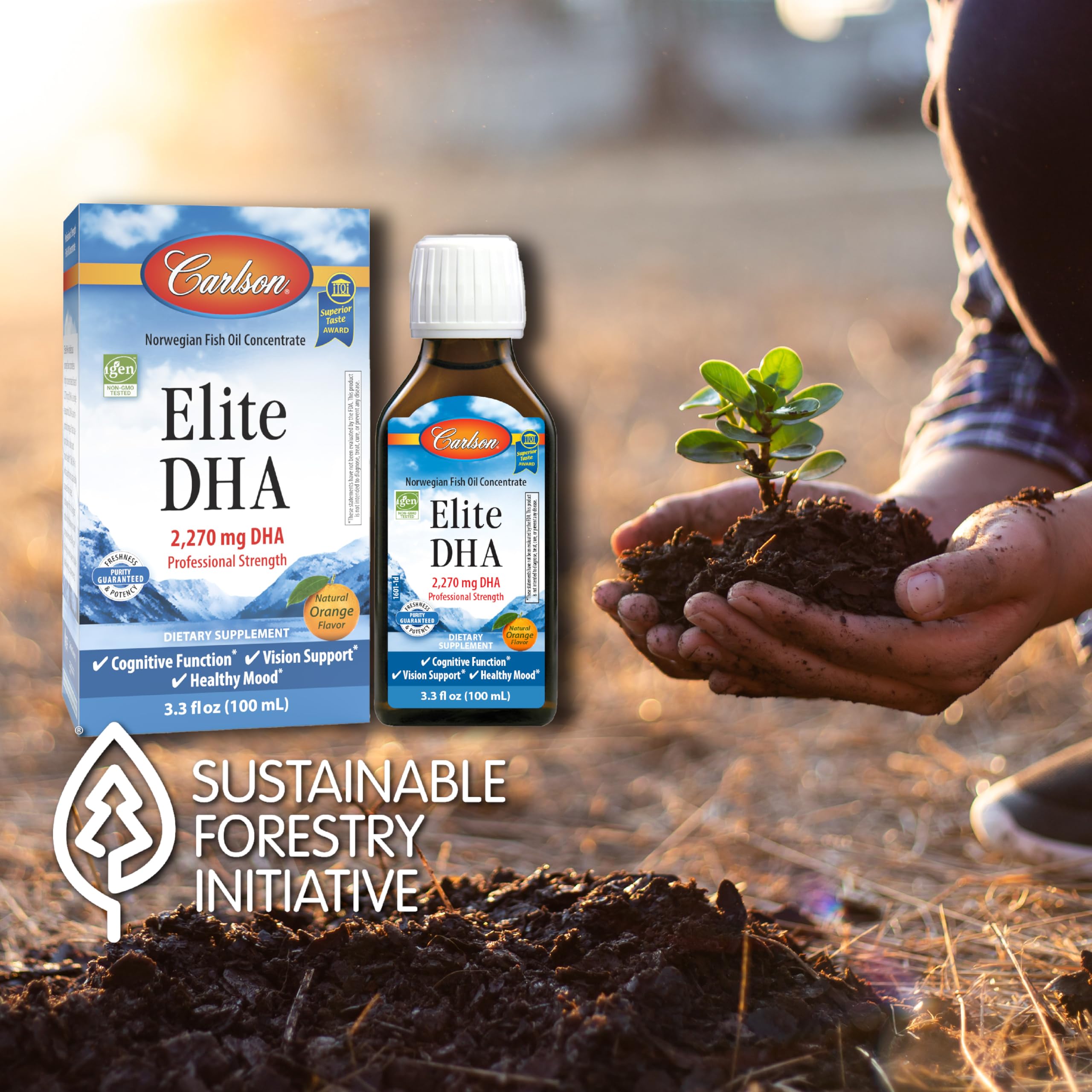 Carlson Elite DHA pescado salvaje fuente sostenible de omega para un plan diario