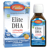 Carlson Elite DHA vertido en botella con sabor a naranja, cómodo para consumo diario