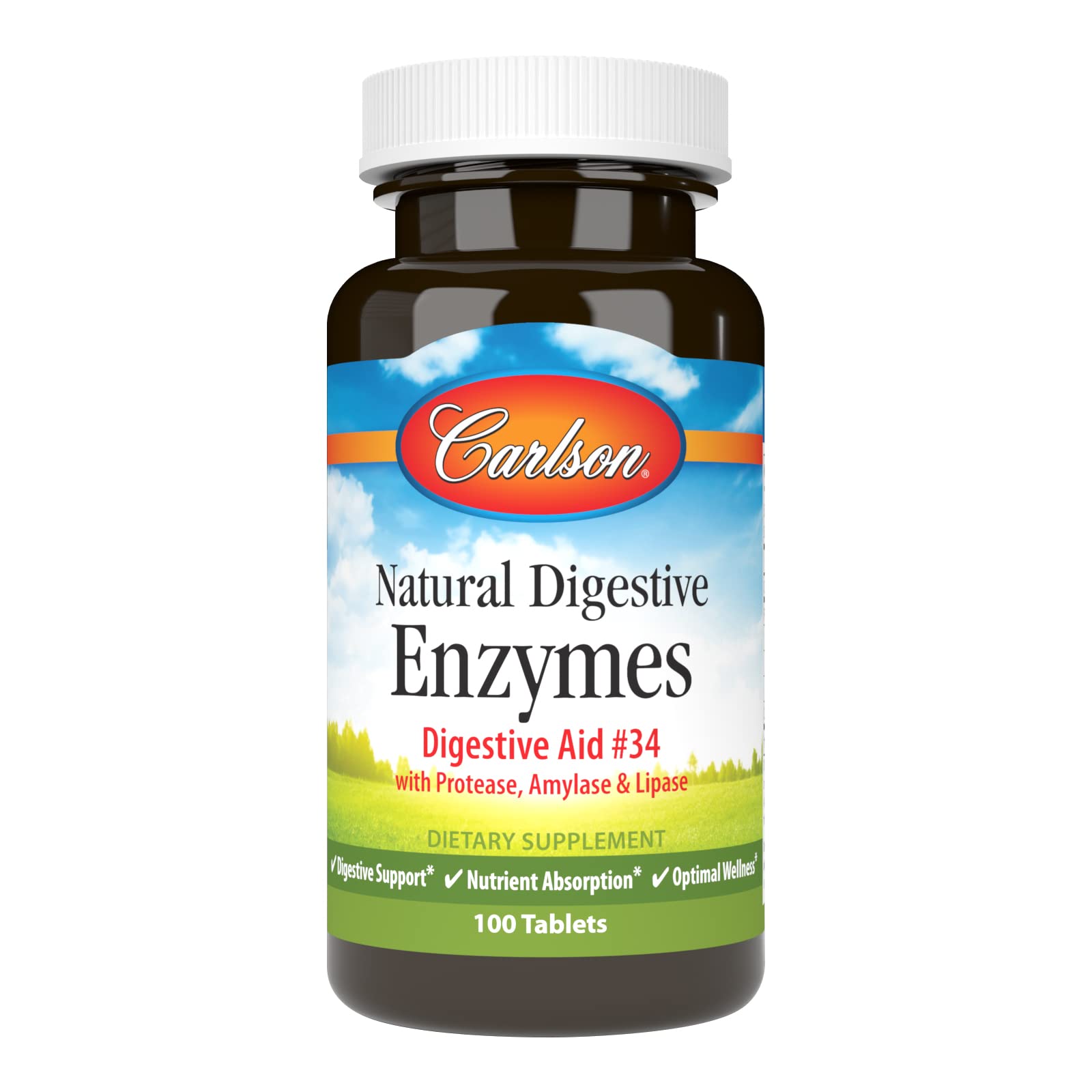 Carlson enzimas digestivas, tabletas, apoyo suave para la digestión diaria
