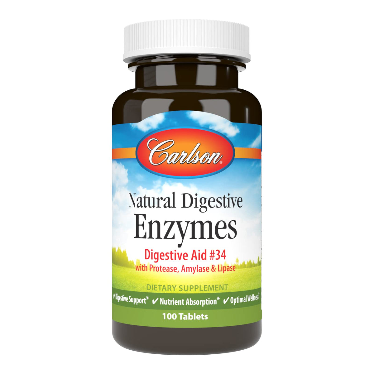 Carlson enzimas digestivas, tabletas, apoyo suave para la digestión diaria