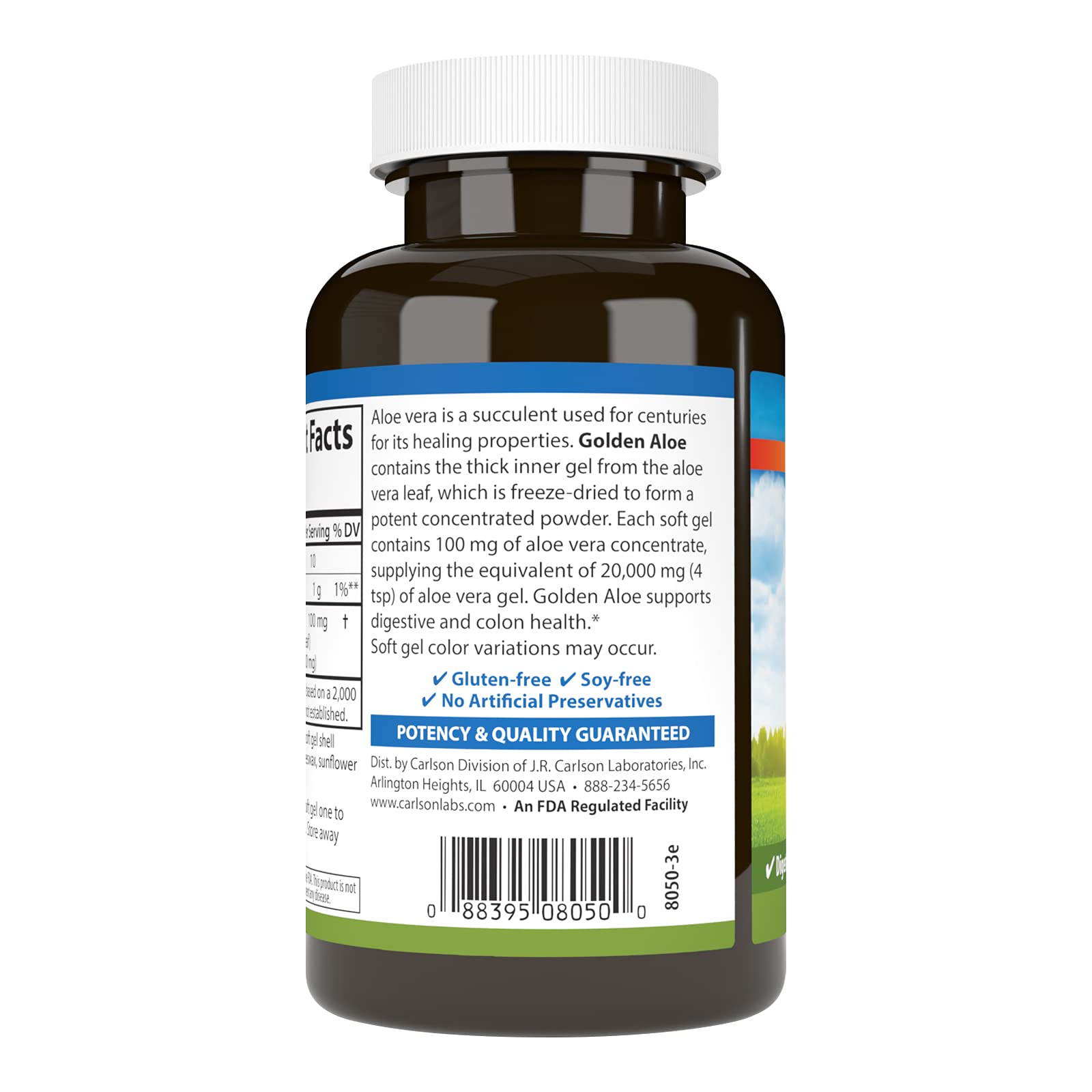 Carlson Golden Aloe 100 mg: cápsulas listas para consumo diario