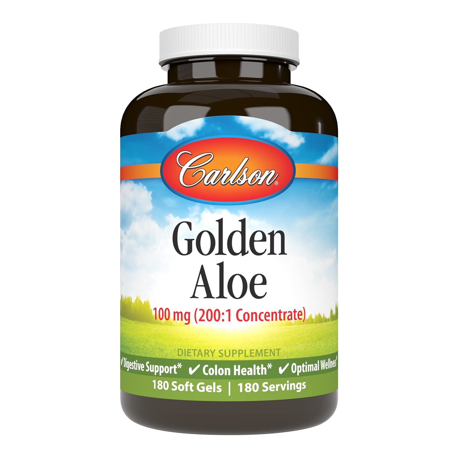 Carlson Golden Aloe: cápsulas 180 para apoyo digestivo diario
