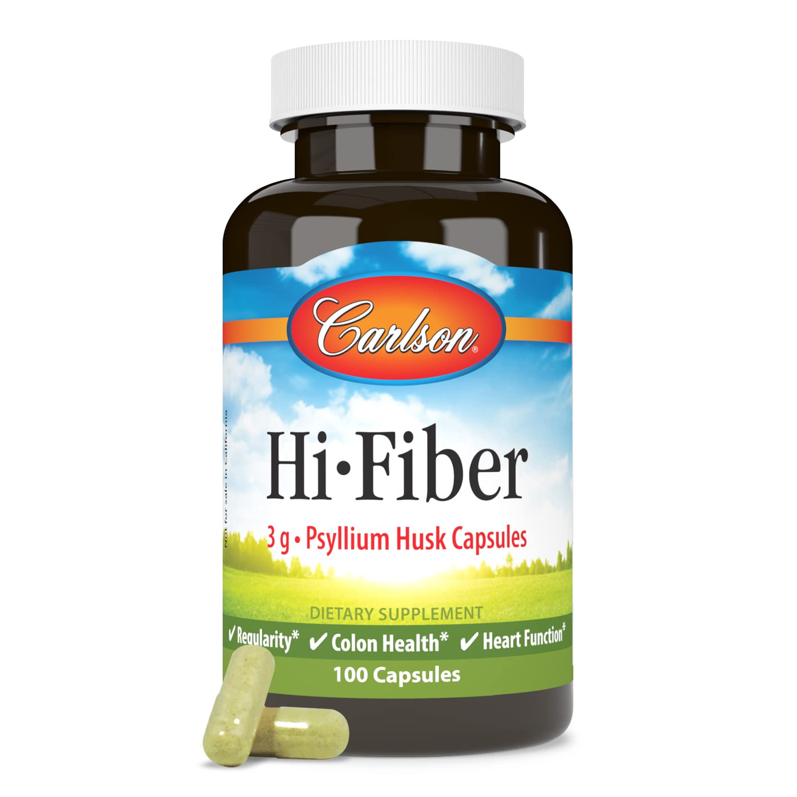 Carlson Hi-Fiber: cápsulas listas para uso diario y salud digestiva.