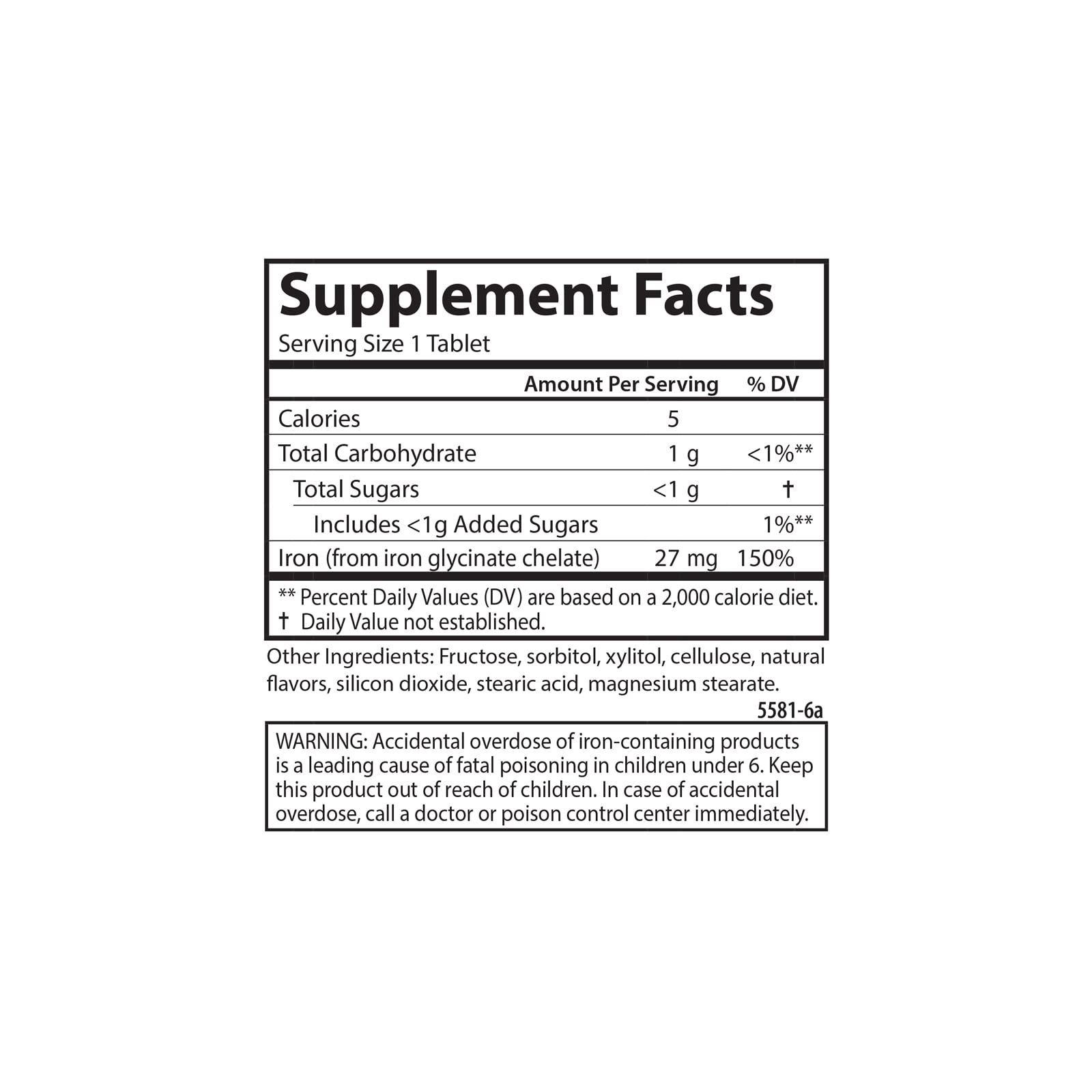 Carlson Hierro masticable 27 mg, textura suave para masticar sin esfuerzo