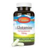 Carlson L-Glutamina 750 mg, empaque compacto para fácil almacenamiento.