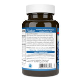 Etiqueta frontal de Carlson Salmon Oil Complete con información de omega