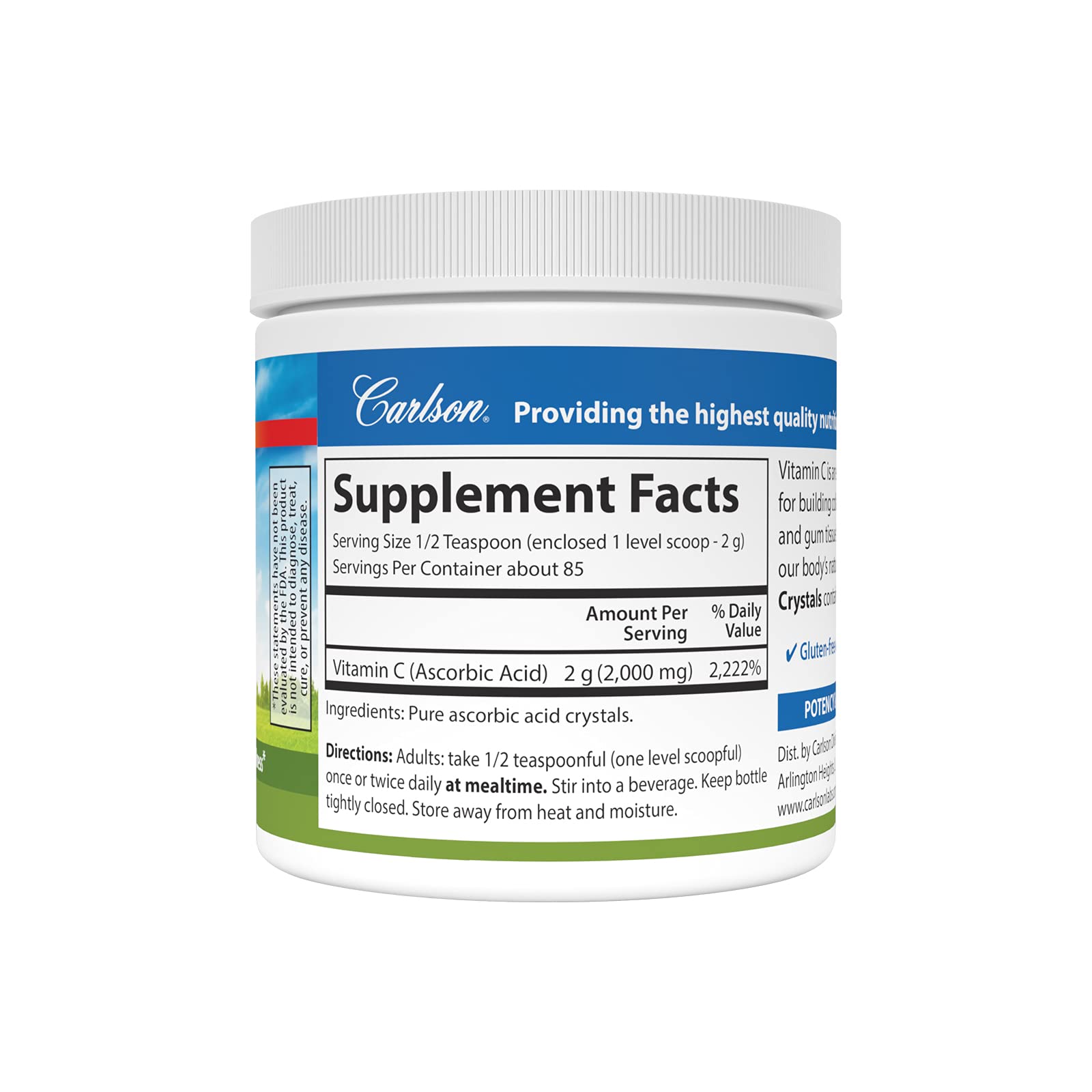 Carlson Labs Vitamina C: disolución fácil para bebidas.