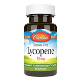 Carlson licopeno 15 mg sin tomate, botella con cápsulas para apoyo potencial a próstata