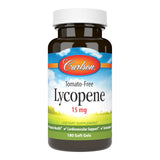 Carlson licopeno 15 mg sin tomate, frente de la botella, apoyo a la salud prostática.