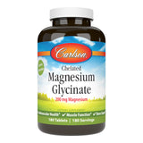 Carlson magnesio chelatado 200 mg, tableta en botella: posible apoyo a la energía celular.