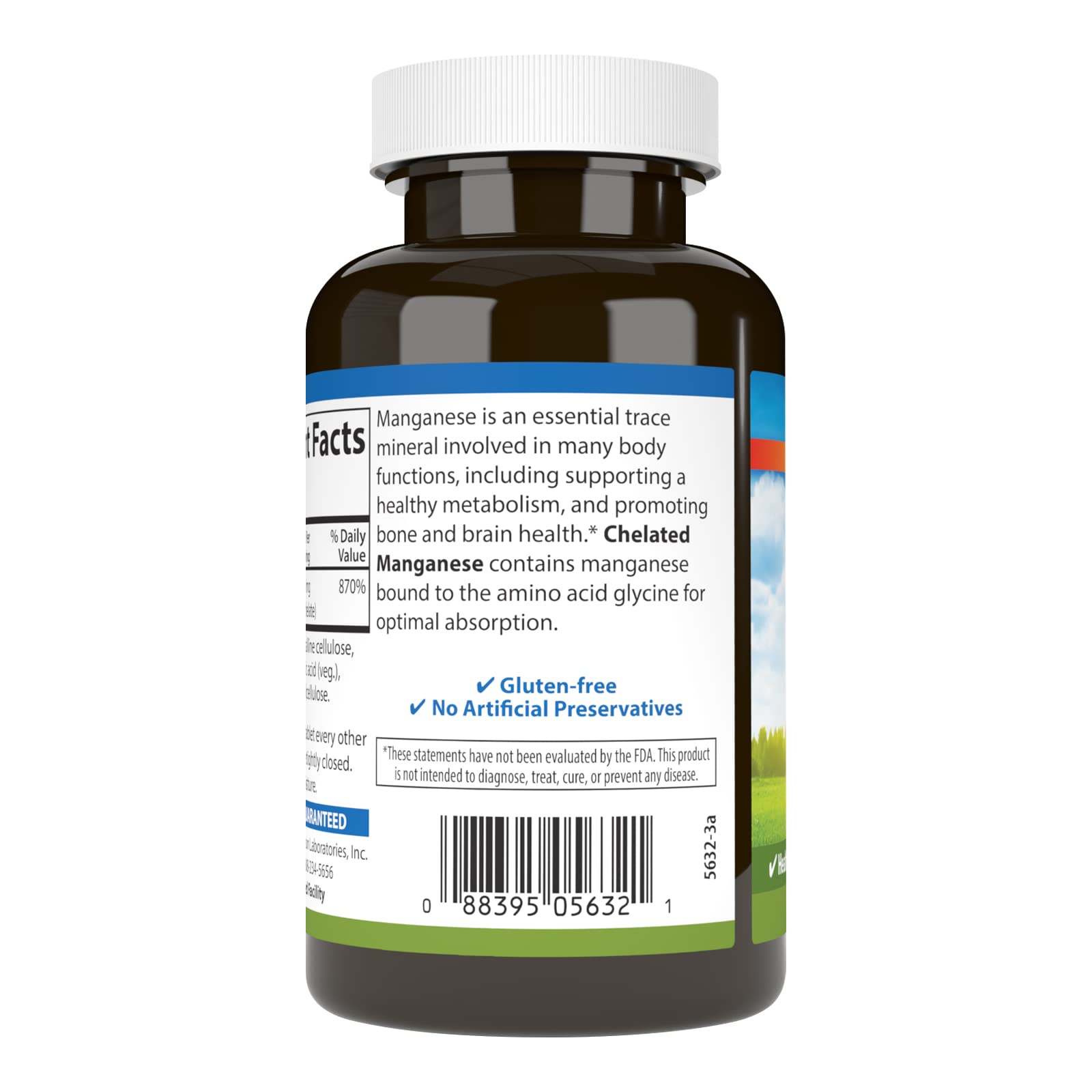 Carlson manganeso quelatado 20 mg, cápsulas que apoyan metabolismo y función ósea.
