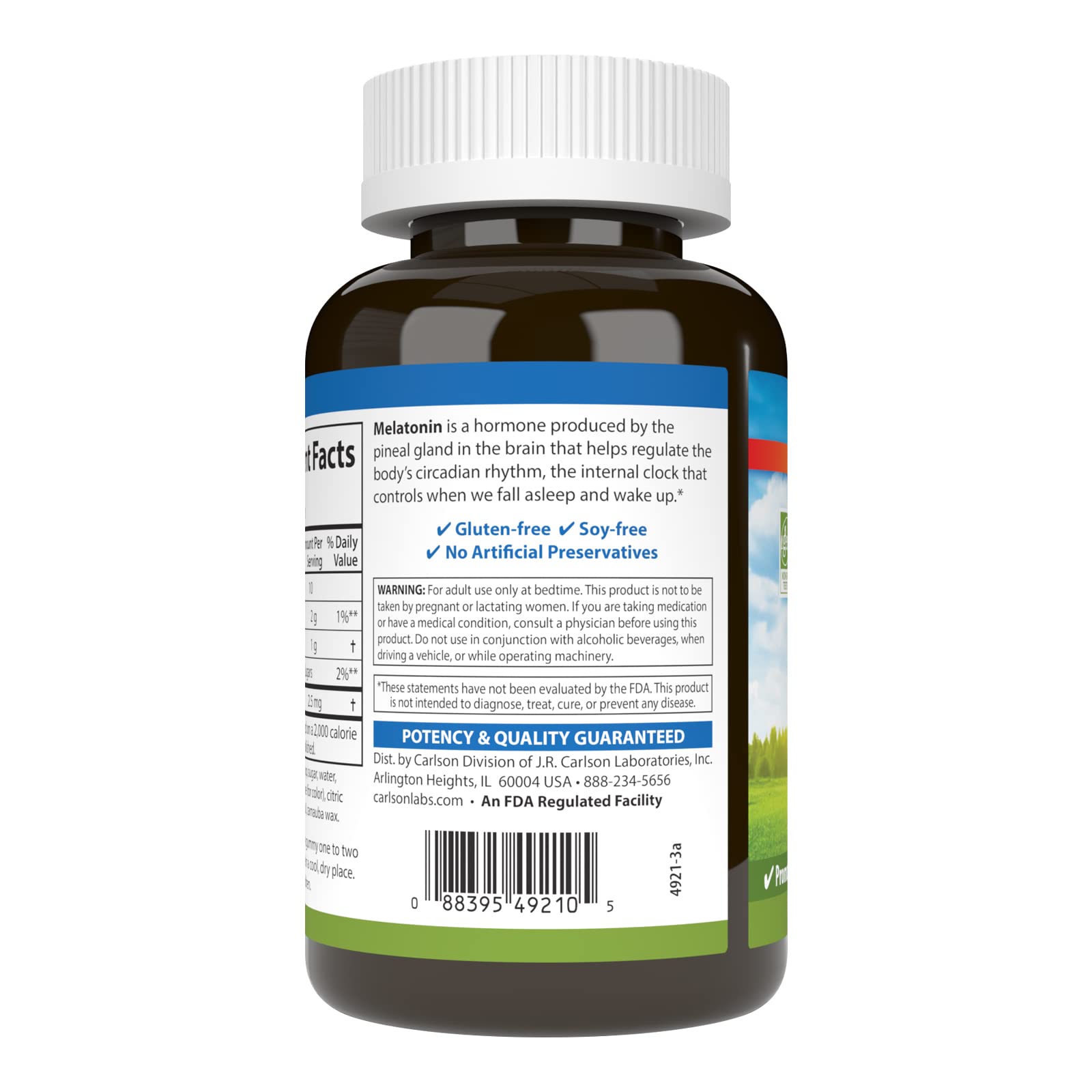 Carlson melatonina gomitas, potencia y pureza garantizadas