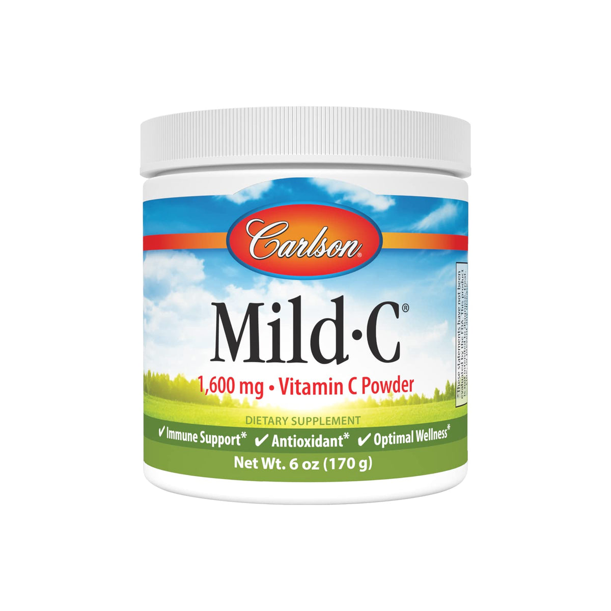 Carlson Mild-C polvo vitamina C en bote para uso diario