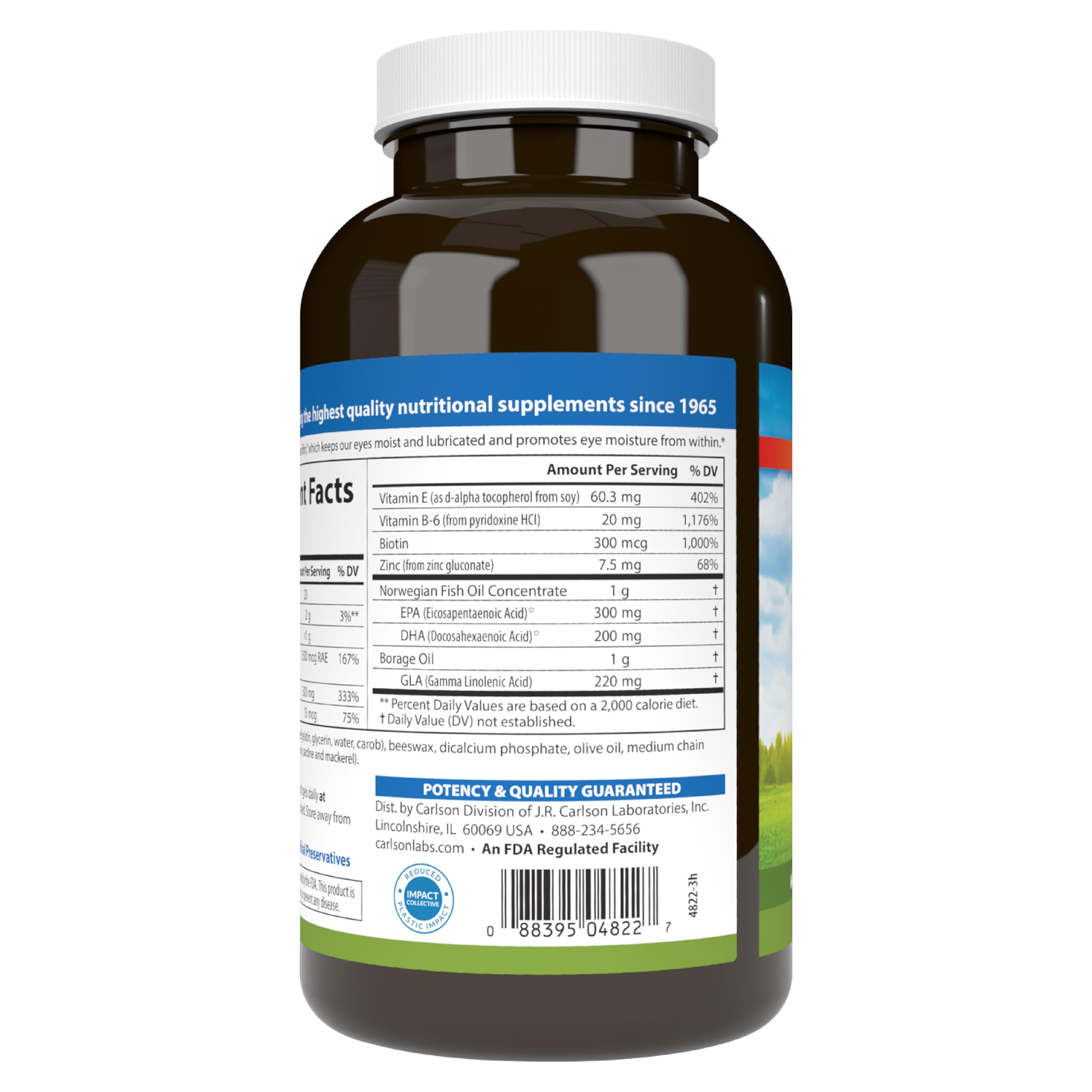 Carlson Moistur-eyes, empaque seguro y fácil de almacenar.