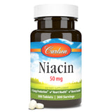 Carlson Niacin 50 mg: comprimidos en botella para energía diaria
