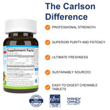 Carlson tabletas masticables sabor fresa natural para niños, opción deliciosa.